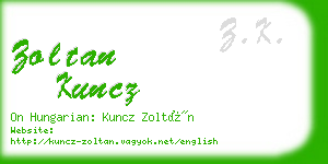 zoltan kuncz business card